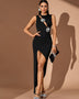 Floral Crystal Asymmetric Bodycon Dress