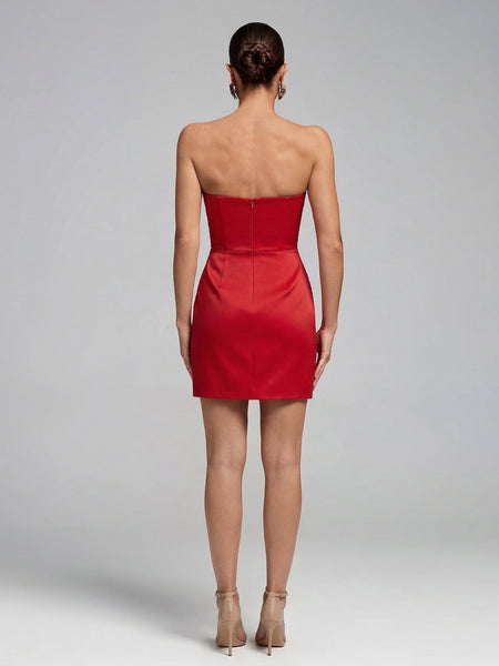 Trägerloses Mini-Kleid mit opulenten Blumenmuster