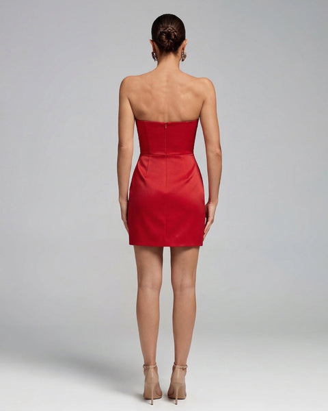 Trägerloses Mini-Kleid mit opulenten Blumenmuster