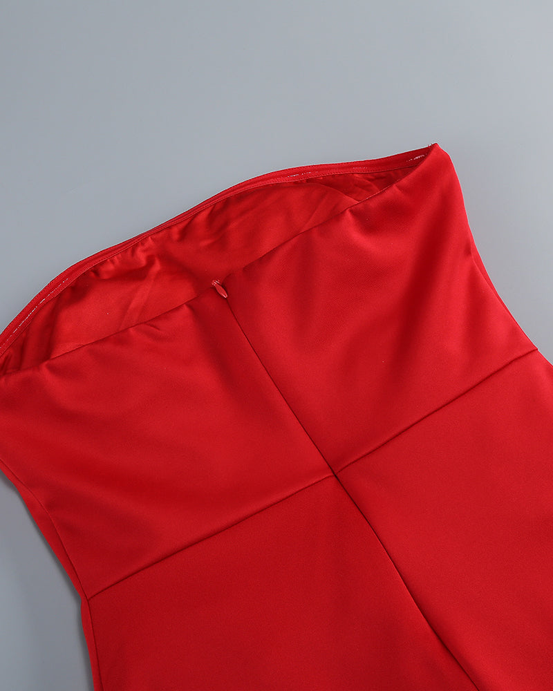 Trägerloses Mini-Kleid mit opulenten Blumenmuster