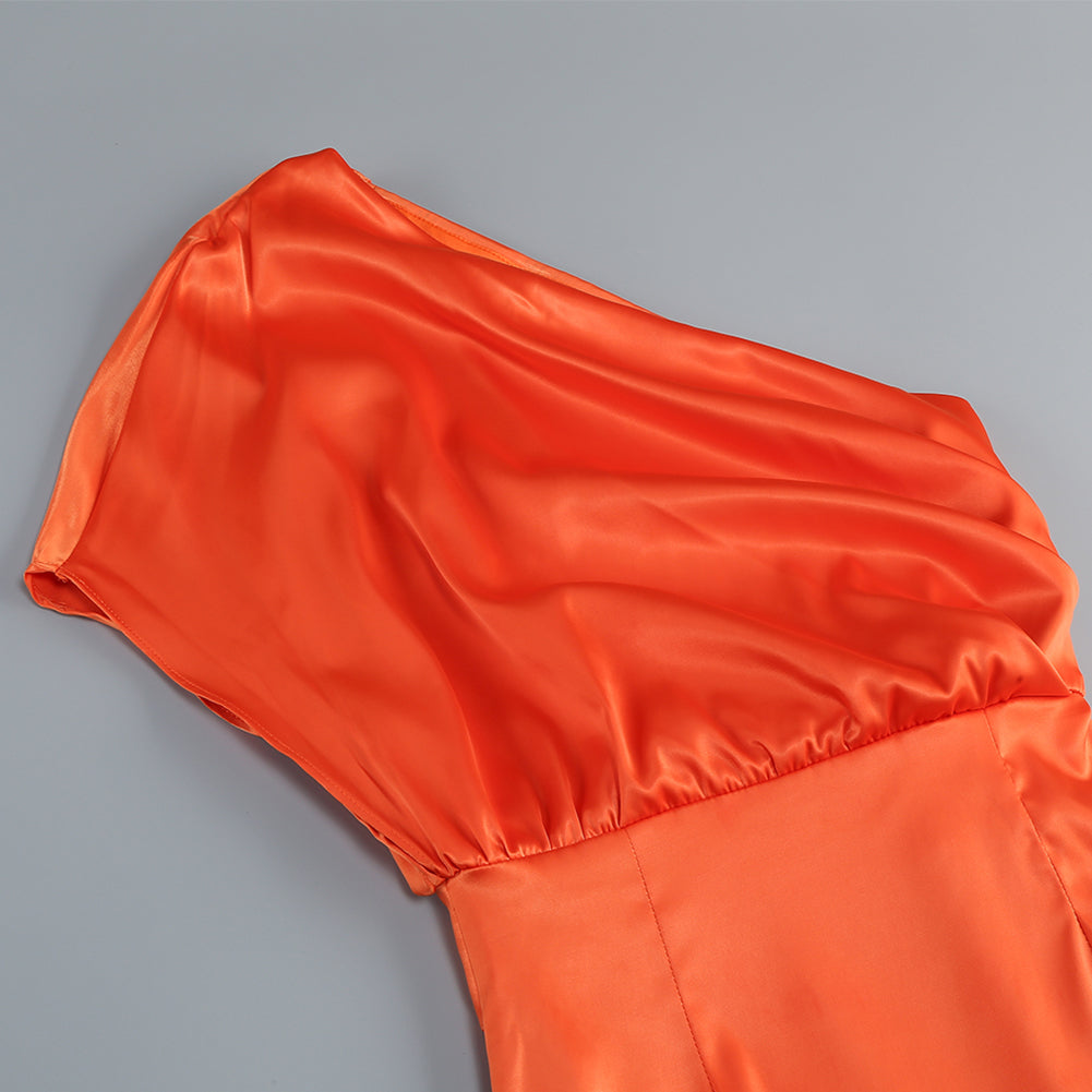 Onyx Lefèvre — Elegant One-Shoulder Maxi Dress in Solid Color KLYS018, alternate view 6