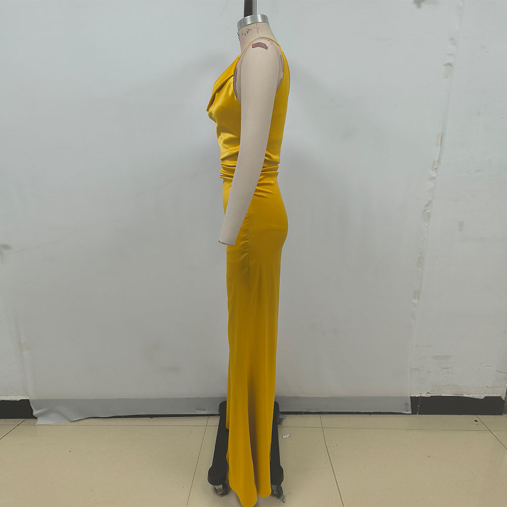 Noa Lefèvre — Elegant One-Shoulder Sleeveless Maxi Dress KLYS020 for a Chic and Stylish Look, alternate view 3