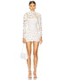 High Neck Long Sleeve Lace Mini Dress KLYS031