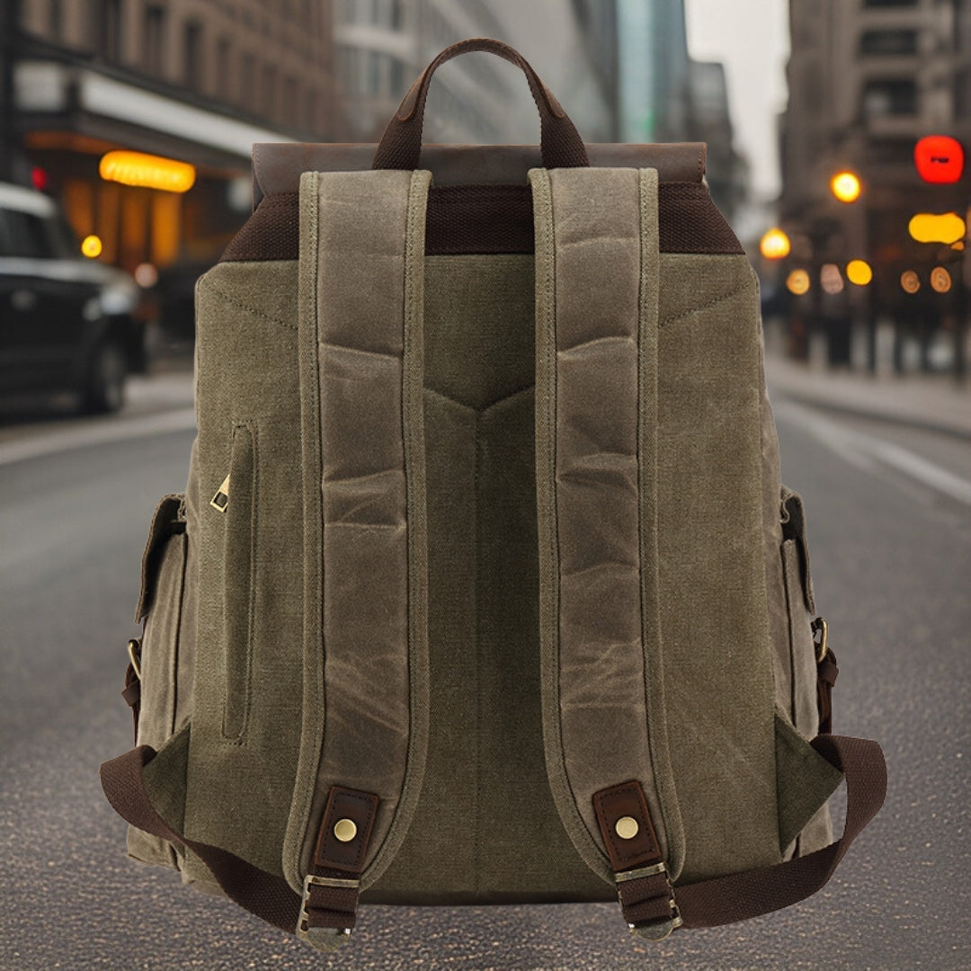 Kingston™ — Durable Canvas Backpack Light Brown Men's Statement Handbag, alternate view 4
