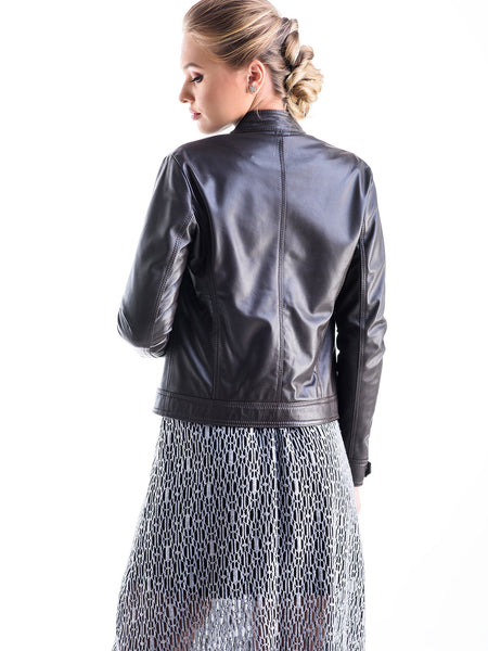 Brown Sporty Cut Genuine Leather Jacket