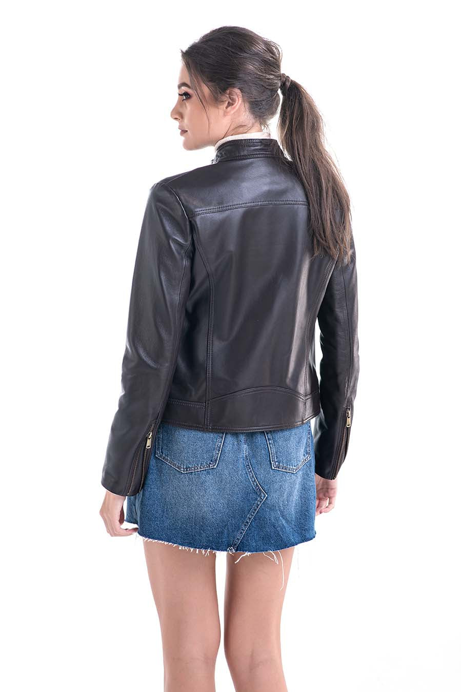 Adelisa Beaumont — Brown Trendy Genuine Sheepskin Jacket, alternate view 2