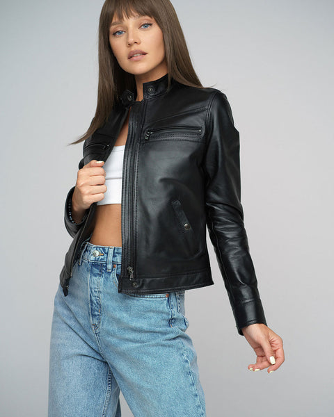 Black Genuine Lambskin Jacket-0
