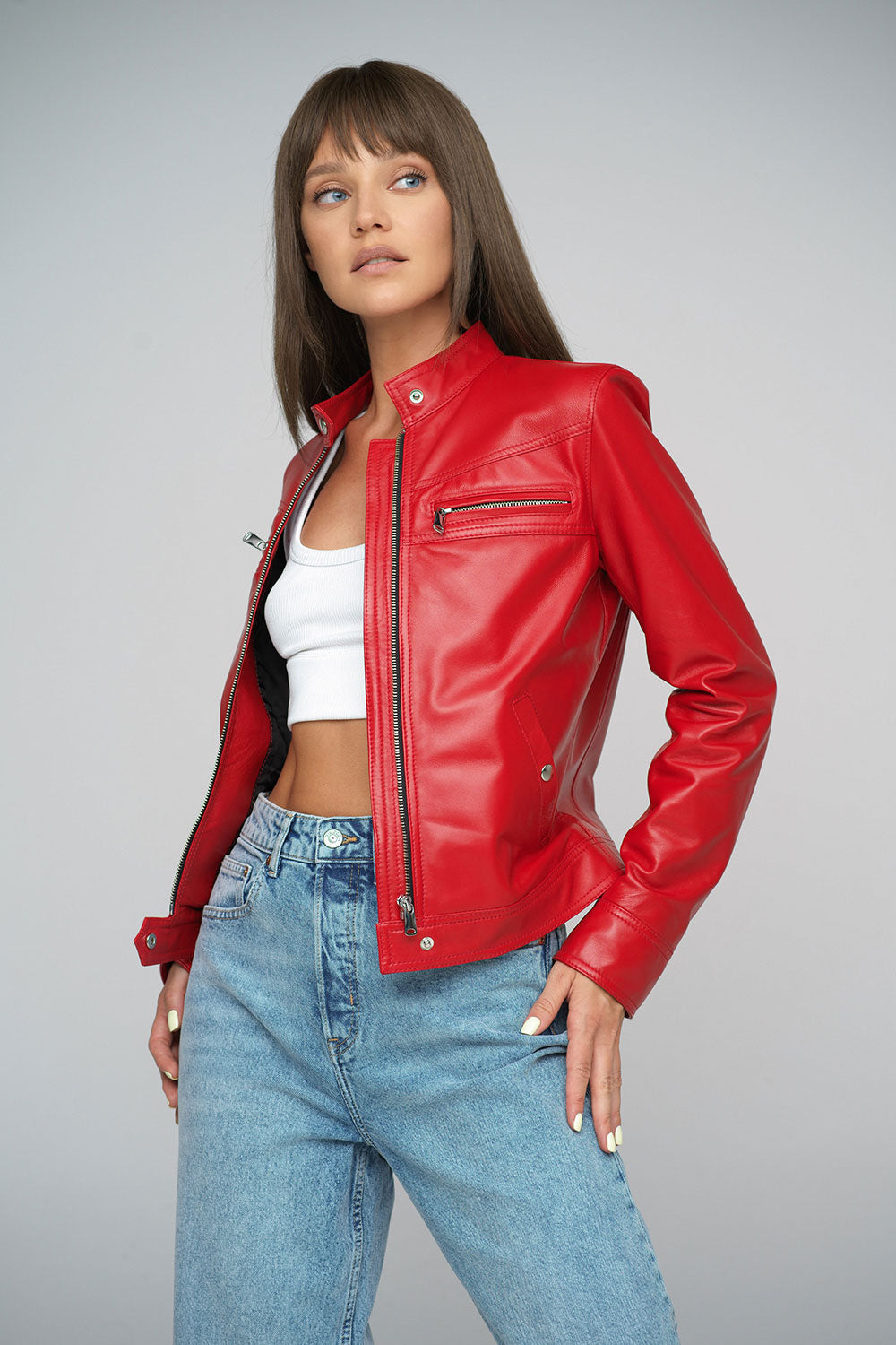 Philomène — Red Genuine Lambskin Jacket, alternate view 3