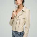 Cream Genuine Sheepskin Jacket-2