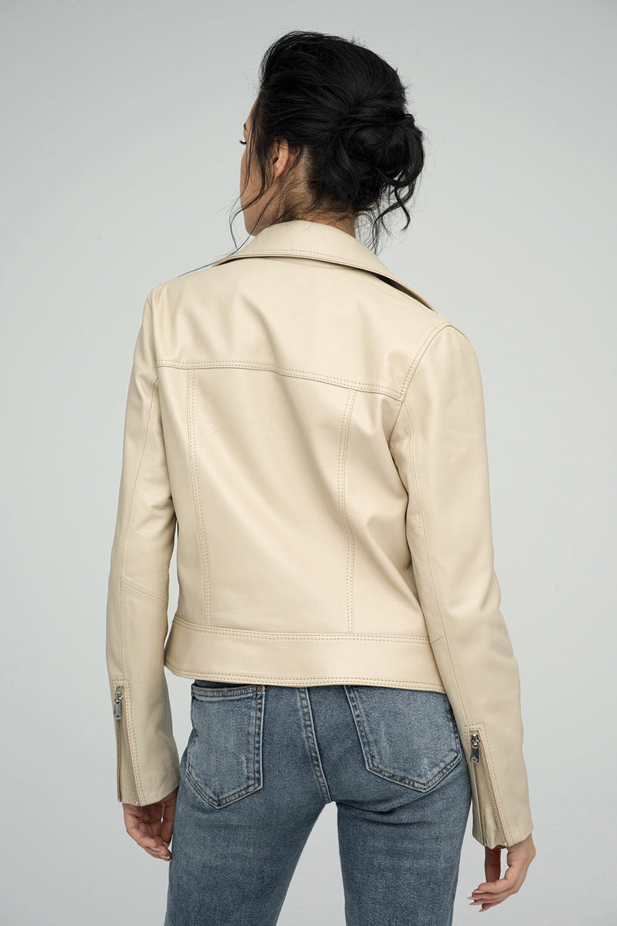 Brielle Beaumont — Cream Genuine Sheepskin Jacket, alternate view 2