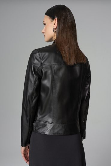 Queniva — Black Genuine Leather Jacket, alternate view 2