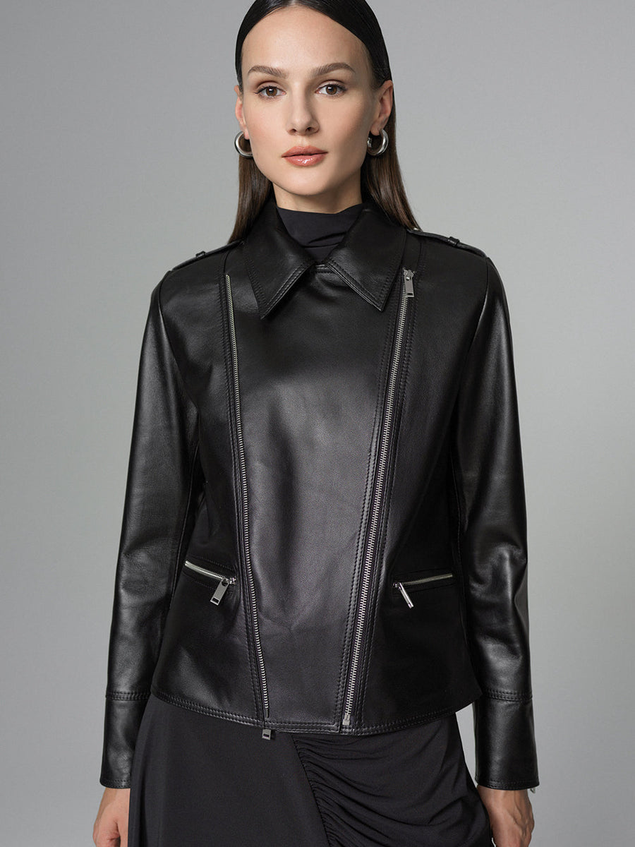 Black Natural Leather﻿ Jacket-2