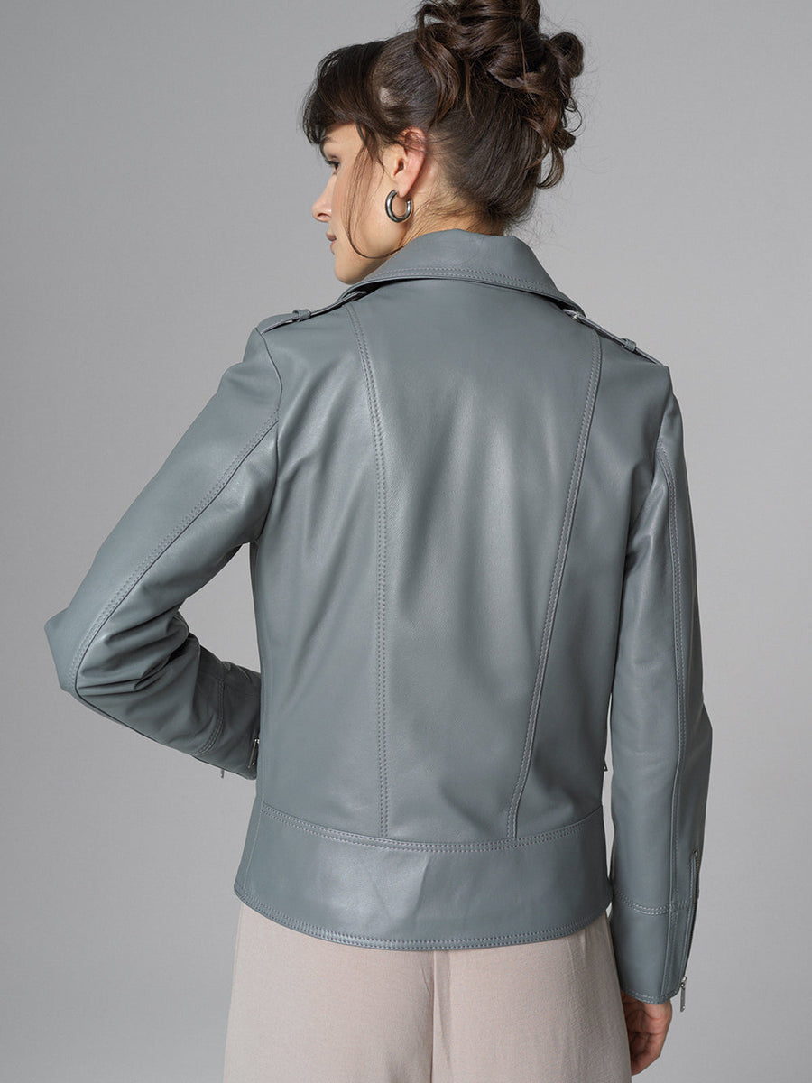 Gray Natural Leather﻿ Jacket-1
