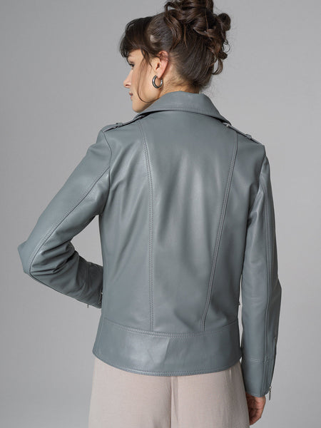 Gray Natural Leather﻿ Jacket-1