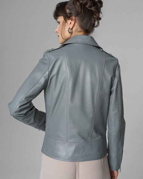Gray Natural Leather﻿ Jacket-1