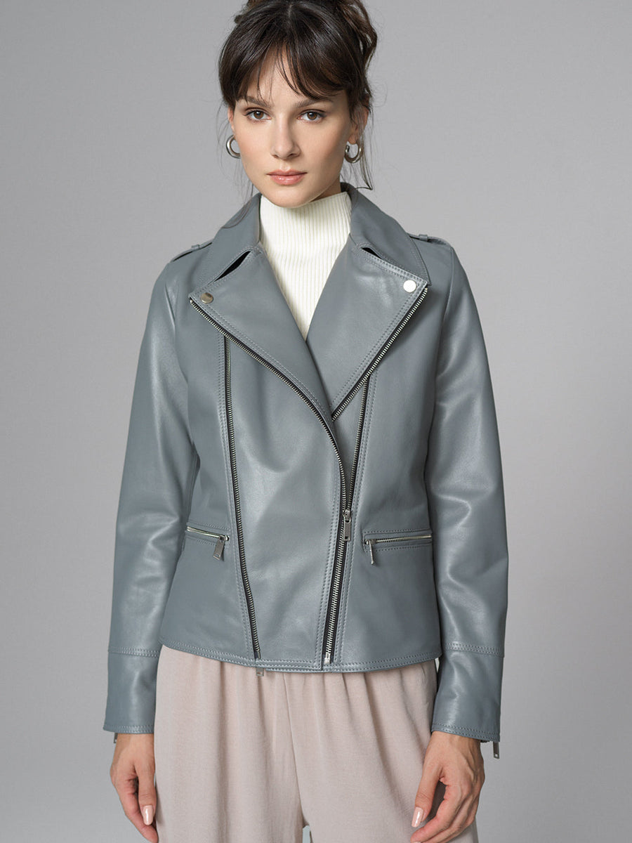 Gray Natural Leather﻿ Jacket-2