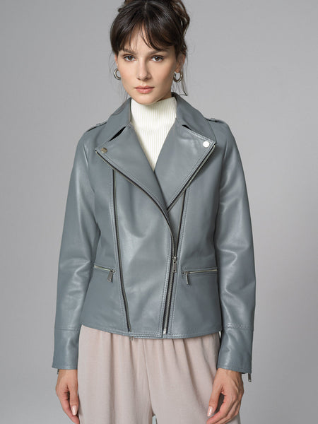 Gray Natural Leather﻿ Jacket-2