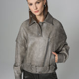 Vintage Gray Natural Leather Jacket-1