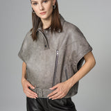 Vintage Gray Natural Leather Jacket-2