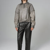 Vintage Gray Natural Leather Jacket-3