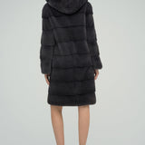 Anthracite Hooded Mink Fur Maxi Coat-1