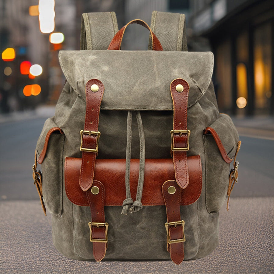 Lucas™ — Classic Outdoor Backpack Light Gray Men's Statement Handbag