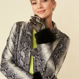 Luxe Faux Leather Snake Print Gloves-1