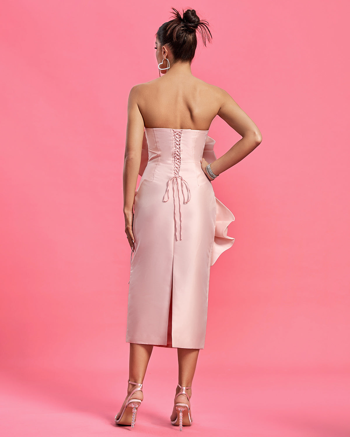 Francesca — Floral Strapless Midi Tube Dress, alternate view 4