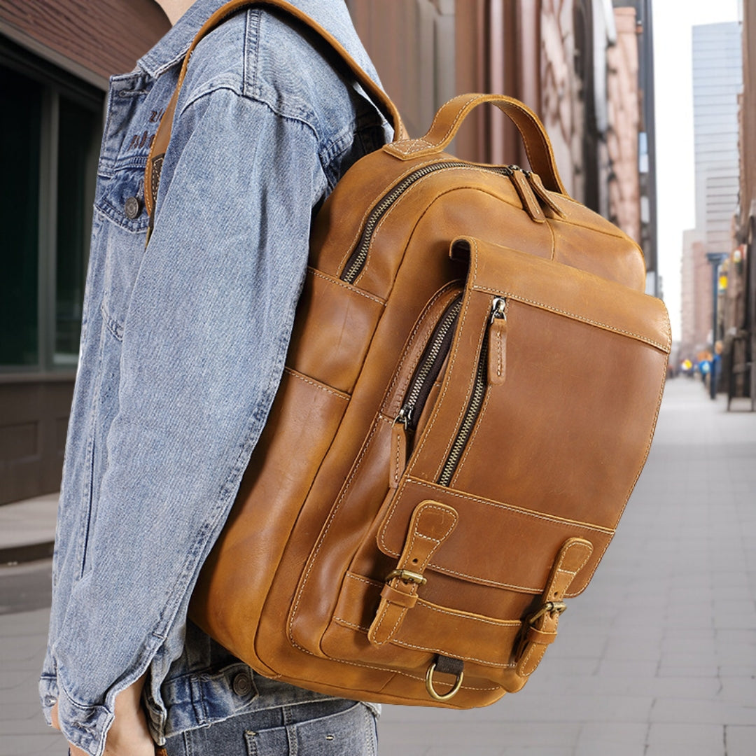Mason™ — Premium Leather Backpack Men's Statement Handbag, alternate view 2
