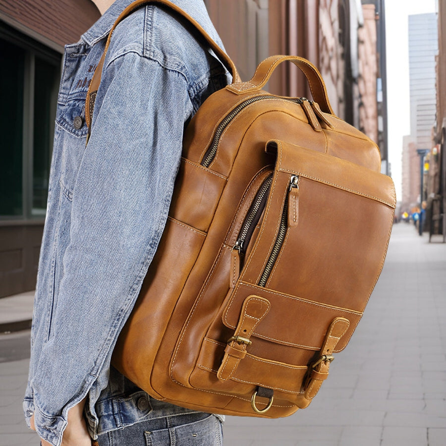 Mason™ — Premium Leather Backpack Men's Statement Handbag, alternate view 2
