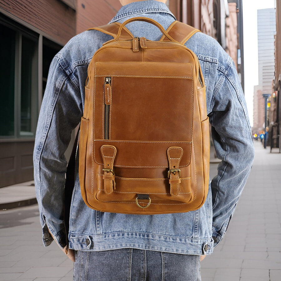 Mason™ — Premium Leather Backpack Men's Statement Handbag