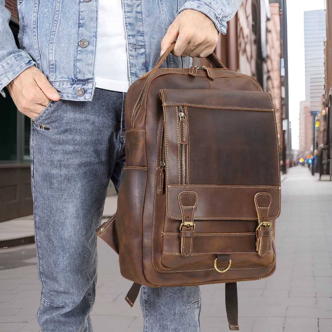 Mason™ — Premium Leather Backpack Men's Statement Handbag, alternate view 4