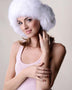 White Genuine Arctic Fox Fur Hat with Lamb Nappa Leather
