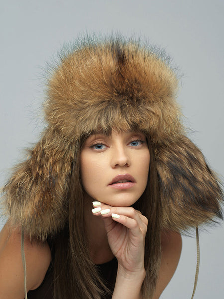 Taupe Genuine Arctic Fox and Mink Fur Hat