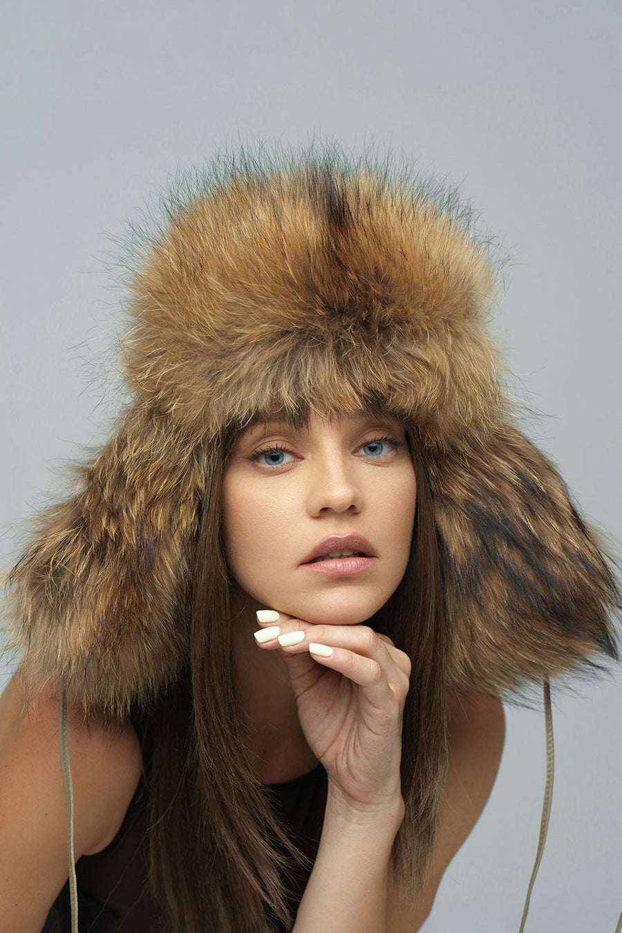 Quintessa Rivière — Taupe Genuine Arctic Fox and Mink Fur Hat Taupe Women's Coat or Jacket