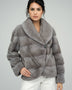 Gray Fashionista Mink Fur Coat