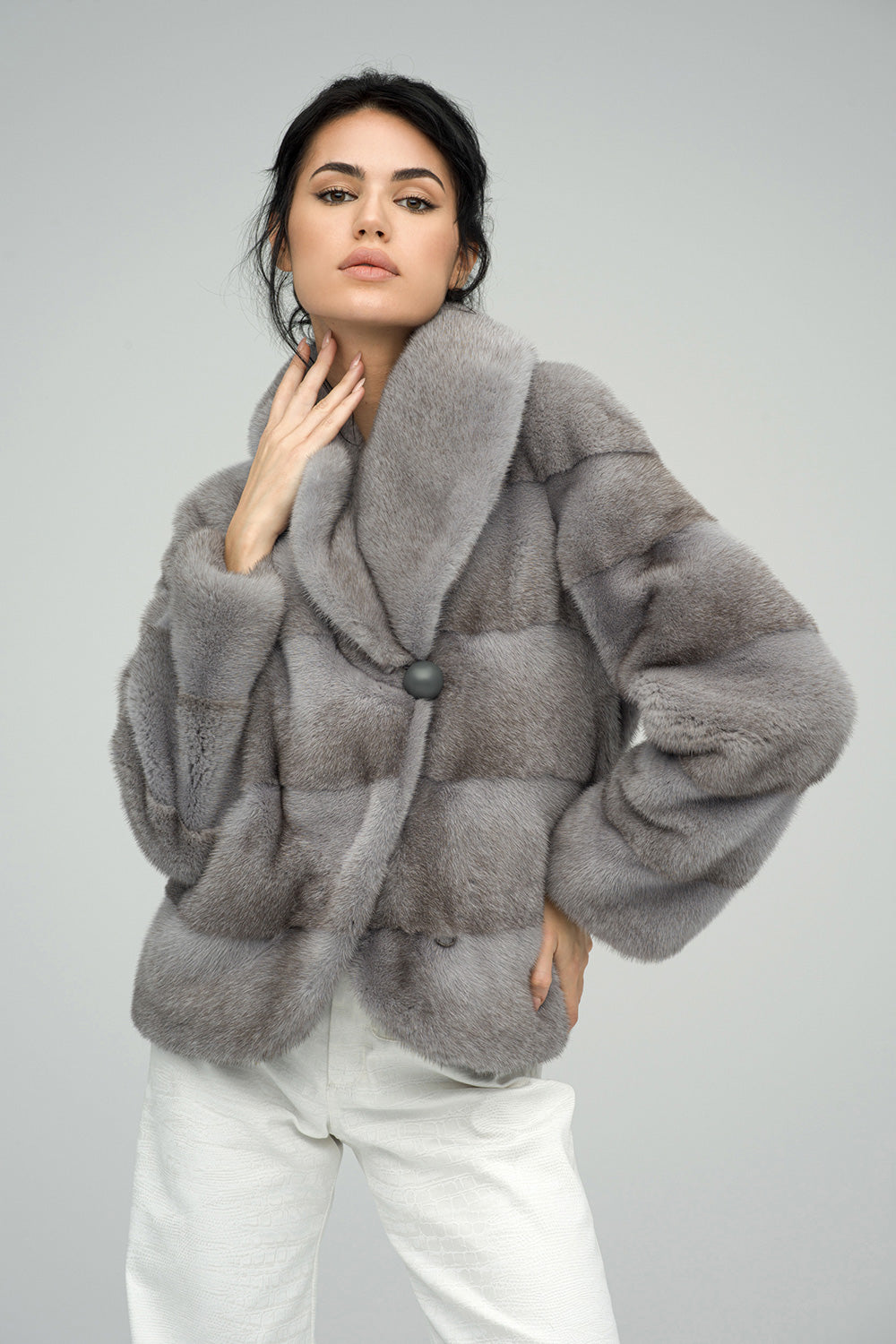 Cosima — Gray Fashionista Mink Fur Coat, alternate view 3