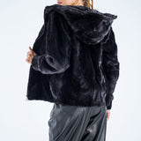 Black Genuine Mink Fur Hooded Jacket-1