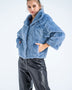 Blue Genuine Mink Fur Jacket