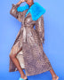 Mocha Banana Peel Eco Leather Leopard Print Trench Coat-0