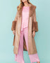 Mocha Faux Leather Jacket with Detachable Faux Fur Cuffs and Collar-0