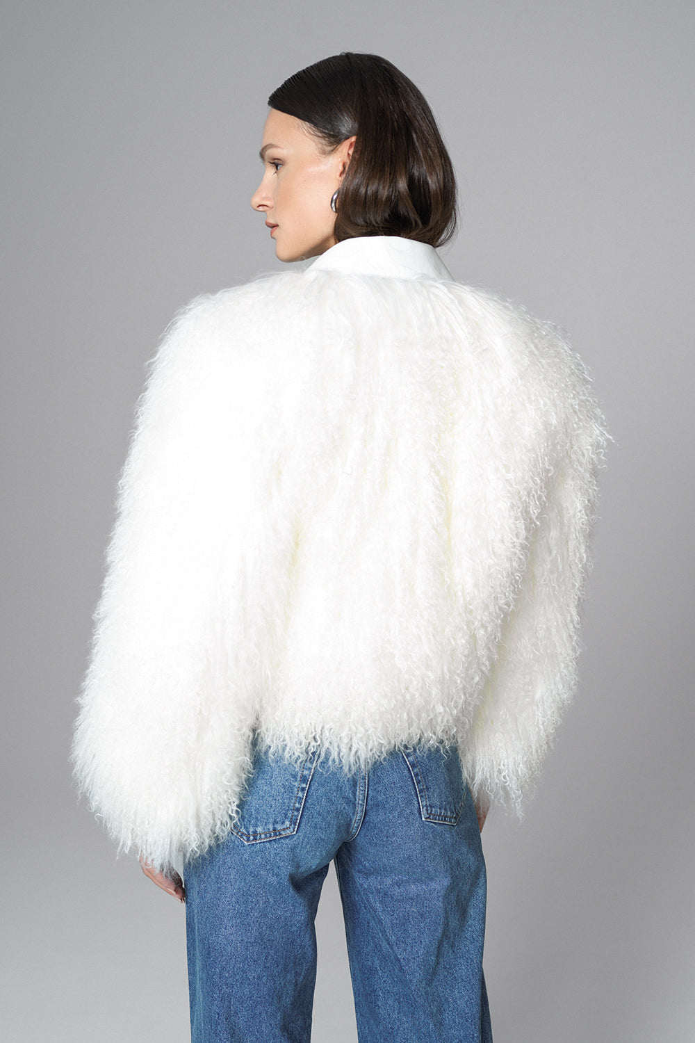 Brielle — White Natural Mongolian Shearling Jacket, alternate view 2