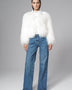 White Natural Mongolian Shearling Jacket