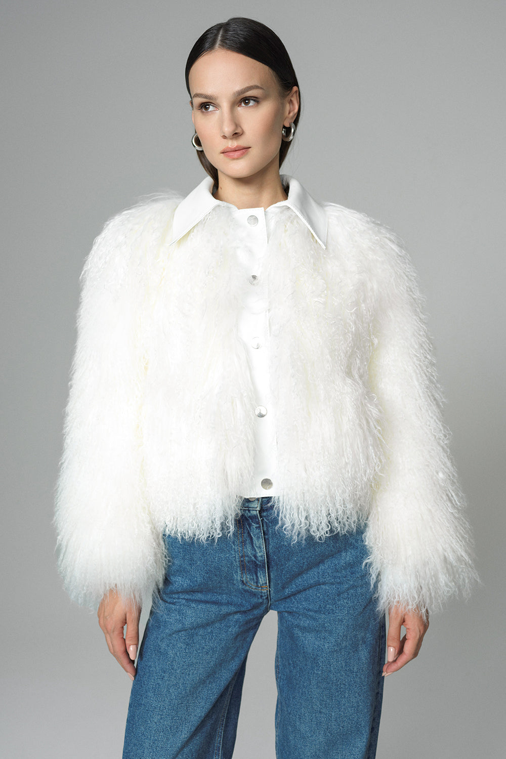 Brielle — White Natural Mongolian Shearling Jacket, alternate view 4