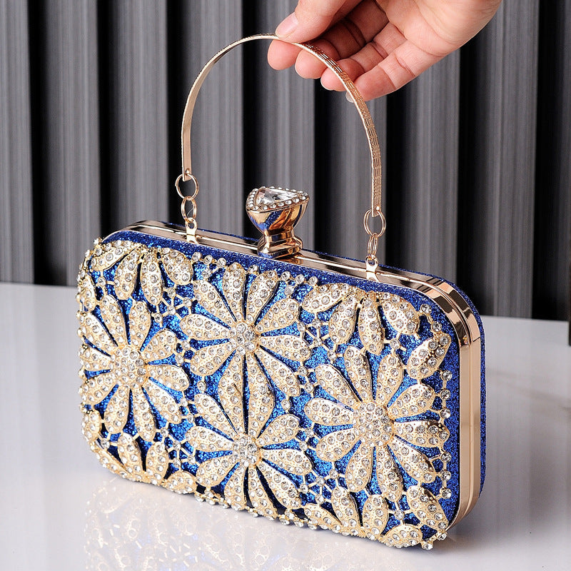 Flower Rhinestones Clutch Bag - Opulent Empire