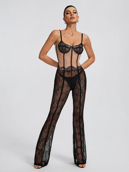 Sexy Lace See-through Jumpsuit