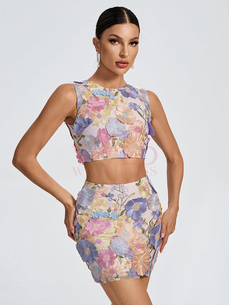 Helena 3D Floral Lace Mini Set