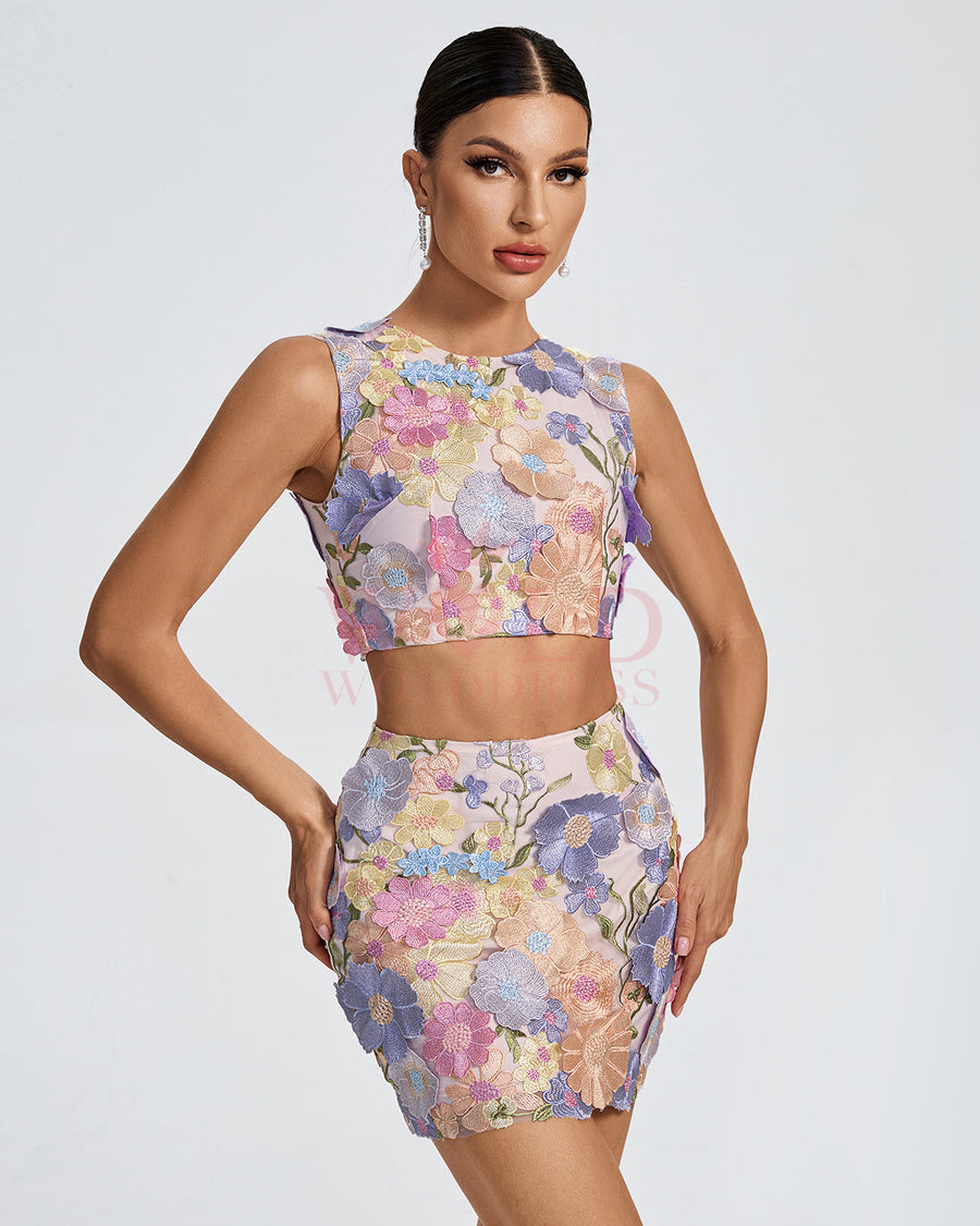 Darcy Vallière — Helena 3D Floral Lace Mini Set, alternate view 2