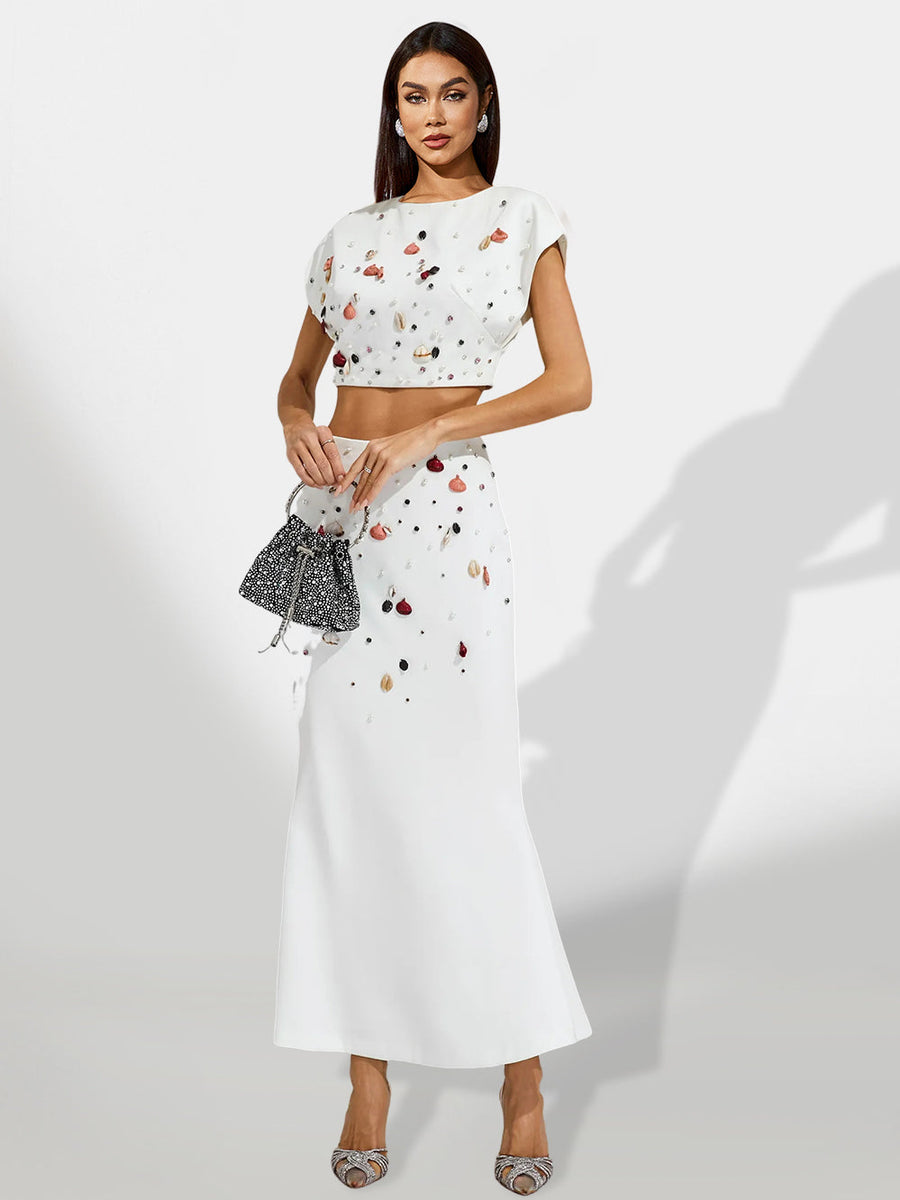 Elegant Grace Shell Set with Mermaid Skirt for a Sophisticated Look