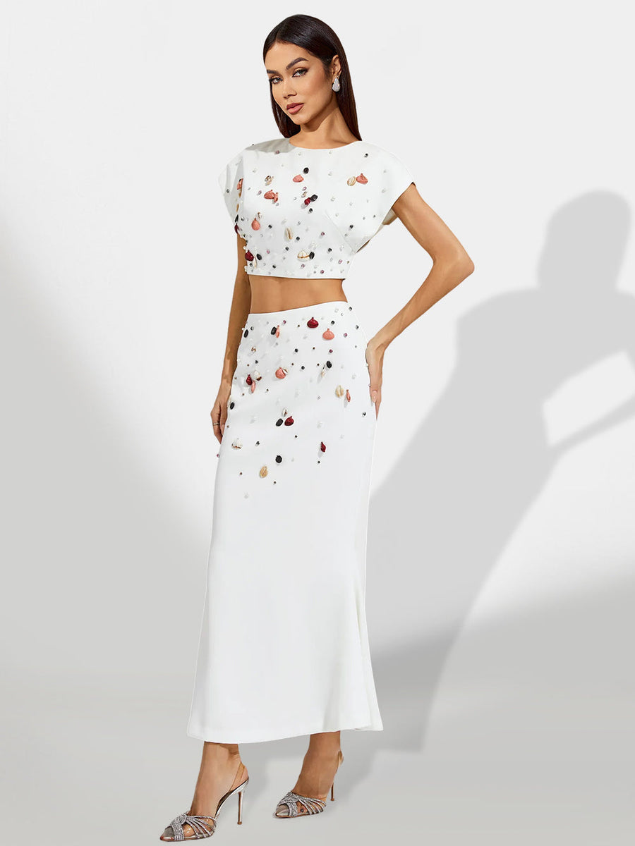 Elegant Grace Shell Set with Mermaid Skirt for a Sophisticated Look